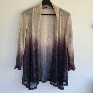 Oynx Nite Sheer Metallic Open Cardigan L Crinkled Topper Whimsy Fairy Ethereal